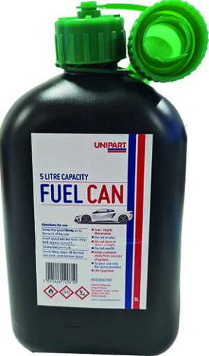 Unipart Fuel Can With Auto Stop Spout - 5 Litre BLACK