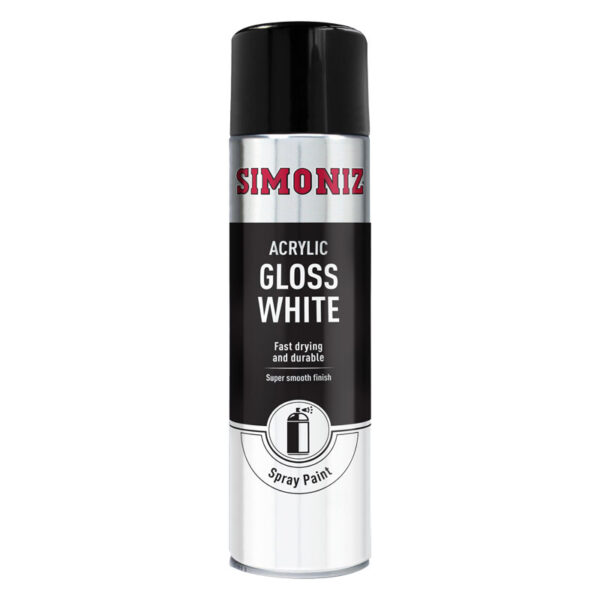 Simoniz Acrylic Gloss White Spray Paint 500ml
