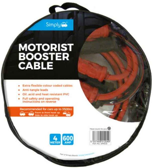 Simply Booster Jump Cable 600amp 4 metre