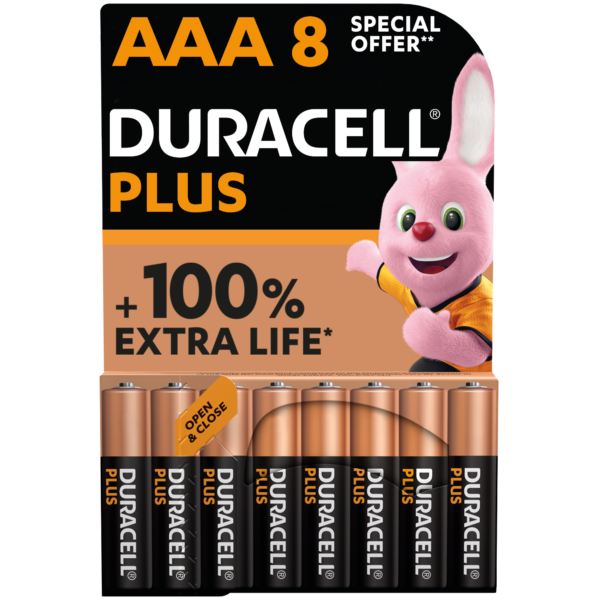 Duracell Plus Power AAA 8 pack Batteries x 10