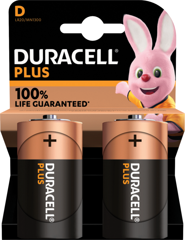 Duracell Plus Power D size 2 pack x 10