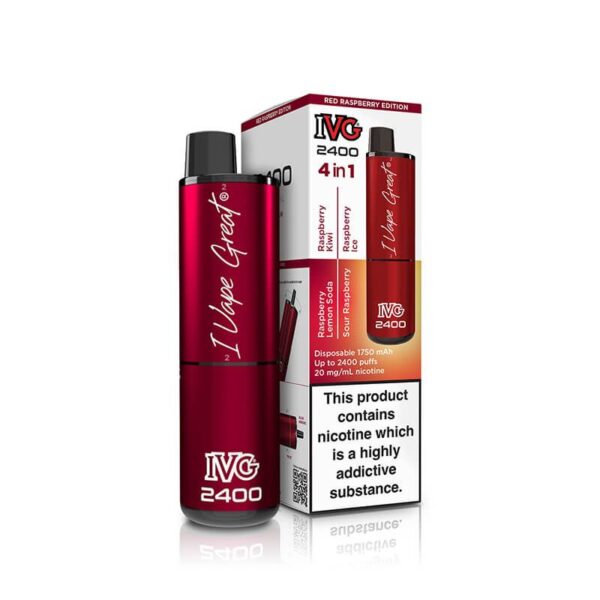 IVG 2400 Red Raspberry Edition 4 In 1 Disposable Vape