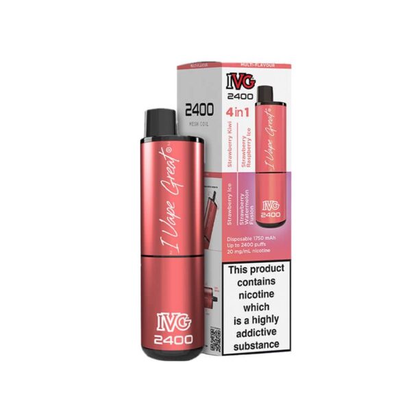 IVG 2400 Strawberry Edition 4 In 1 Disposable Vape